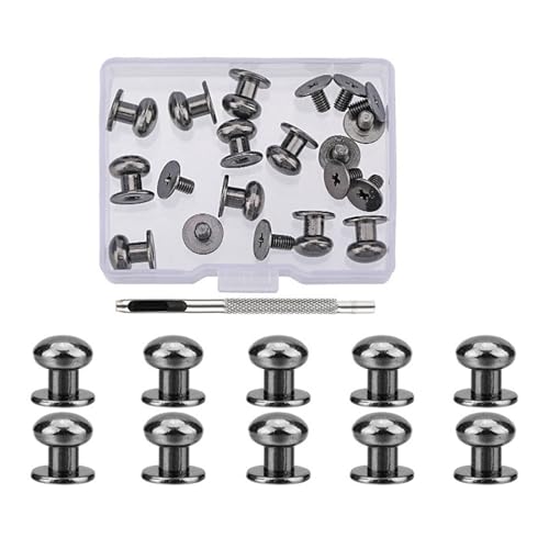 4 mm, 7 mm, 8 mm, runde Kopfknopf-Nieten für Leder, Metallschrauben, Spikes und Nieten für Kleidung, Schuhe, Gürtel, Tasche, Dekoration von Hattba