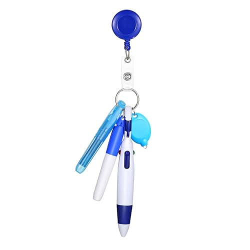 5-in-1 Ausweishalter mit Marker, mehrfarbiger Kugelschreiber und hellem Acryl-Abzeichenhalter mit Clip-Clip von Hattba