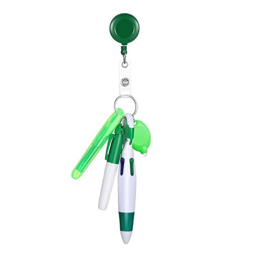 5-in-1 Ausweishalter mit Marker, mehrfarbiger Kugelschreiber und hellem Acryl-Abzeichenhalter mit Clip-Clip von Hattba