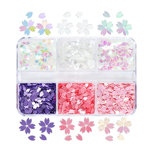 6 Fächer, Blütenblatt-Pailletten, Make-up, Schmuck, Dekoration, Zubehör 6 Fächer, Blütenblatt-Pailletten, Make-up, Schmuck, Dekoration, Zubehör von Hattba