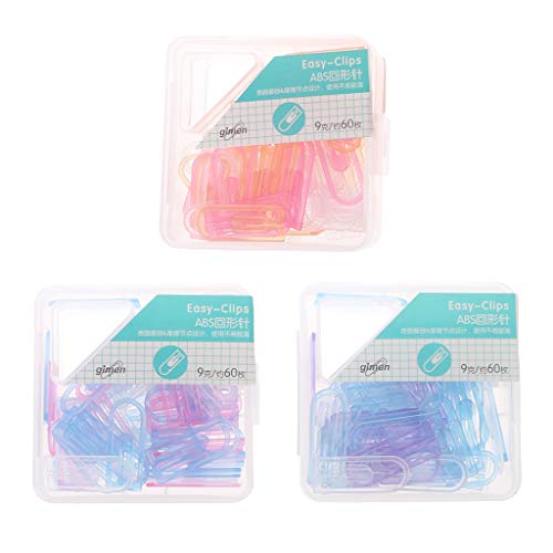 60 Stück kleine Büroklammern, Bonbonfarben, transparent, Schreibwaren, Binder-Clips zum Nähen, groß von Hattba
