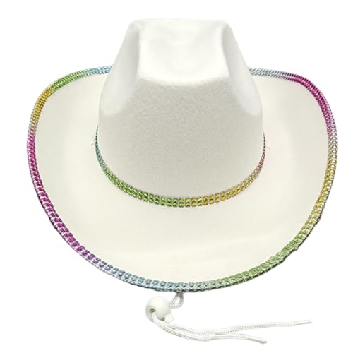 Bejeweled Hut Cowboyhut für Junggesellinnenabschied, Disco, Cowboy, Disco-Kappe für Schauspieler, Schauspielerin, Nachtclub, mit Schmucksteinen Bejeweled Hut Cowboyhut für Junggesellinnenabschied, Disco, Cowboy, Disco-Kappe für Schauspieler, Schauspielerin, Nachtclub, mit Schmucksteinen von Hattba