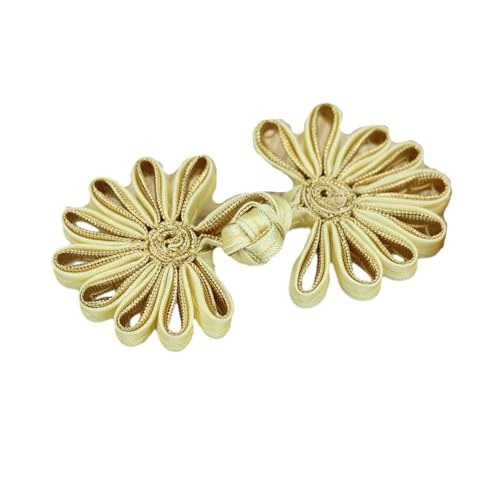 Blumen-Frösch-Knopf für traditionelle chinesische Kleidung, Handarbeit, Accessoires, stilvolle Froschknöpfe, chinesischer Cheongsam-Frosch-Knopf, Damen von Hattba