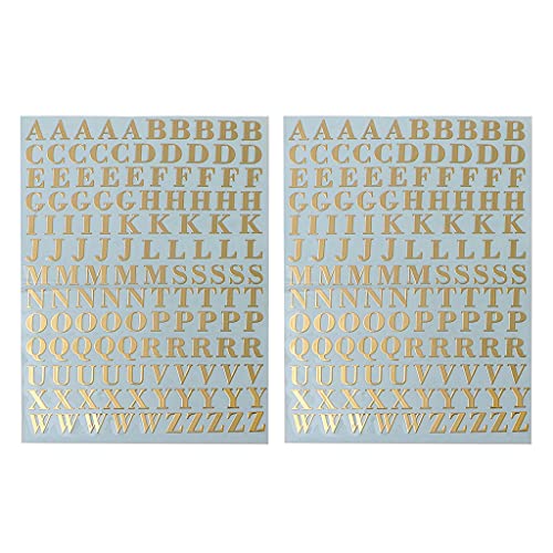 Buchstaben und Zahlen Aufkleber Selbstklebend 26 Buchstaben Dekoration (Silber und Gold Buchstaben Zahlen) von Hattba
