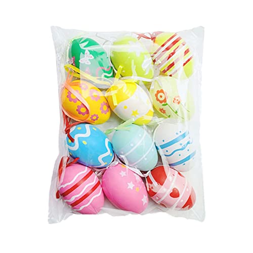 Bunte Ostereier, Party, dekoratives Kunst-Ornament, Zubehör für Ostern, Feiertage, Neujahr, Party, Dekoration, Eier, 12 Stück Bunte Ostereier, Party, dekoratives Kunst-Ornament, Zubehör für Ostern, Feiertage, Neujahr, Party, Dekoration, Eier, 12 Stück von Hattba