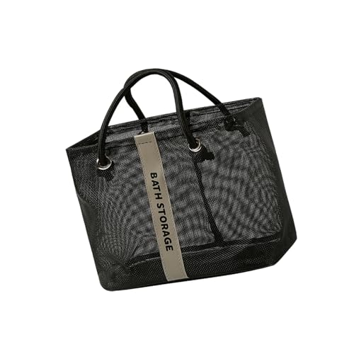 Duschtasche, Netzstoff, Toilettenartikel, Waschraum, Aufbewahrungskorb, Badezimmer-Organizer mit Griff, Netzstoff, Reise-Kulturbeutel, Waschraum-Aufbewahrungskorb von Hattba