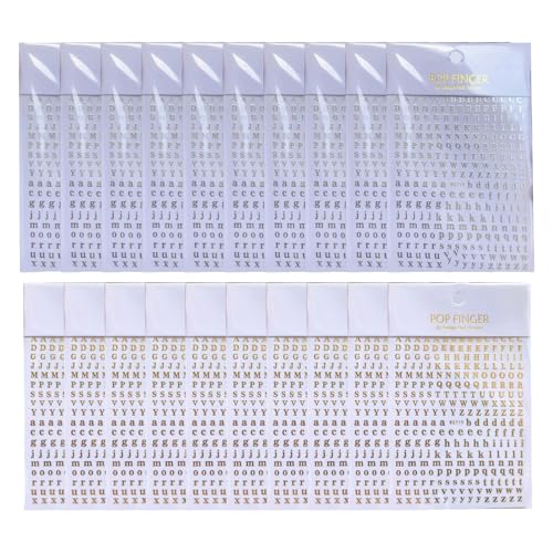Epoxidharz-Alphabet-Aufkleber für Maniküre, bunte englische Buchstaben, Nägel, Kunstaufkleber, Schmuckherstellung, 20 Stück von Hattba