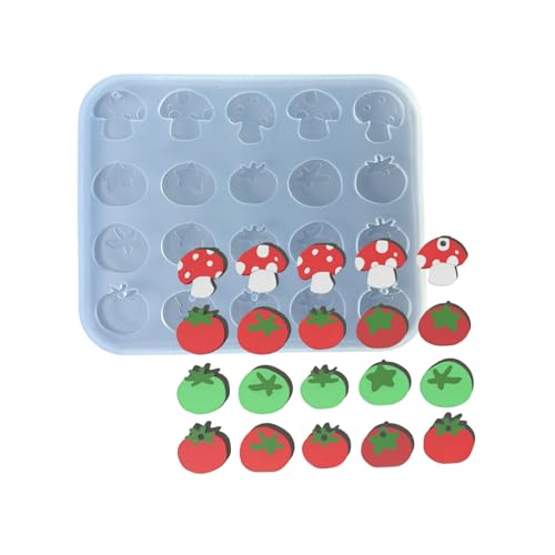 Flexibler Silikon-Anhänger aus Epoxidharz, Pilz- und Tomaten-Zubehör, Form für handgefertigte Schmuckprojekte von Hattba