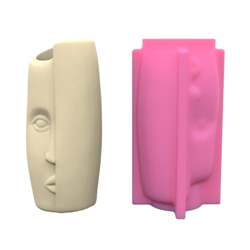 Geometrische Silikonform mit menschlichem Gesicht, Vase, Aufbewahrungsbox, Form für Blumentopf, Stifthalter, menschliches Gesicht, Kunstformen für Epoxidharz von Hattba