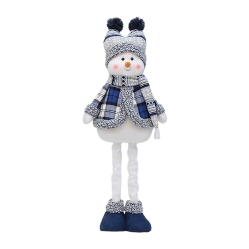 Handgefertigte Stehpuppe aus Plüsch, Schneemann mit Schal, Mütze, Ornament, ausziehbare Beine, Dekoration für Kamine, Dekoration, Baumschmuck von Hattba
