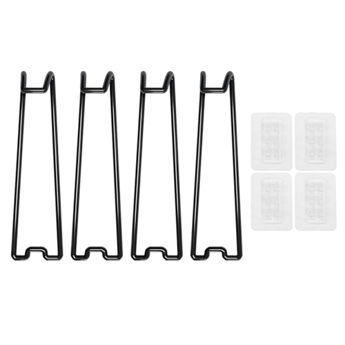 Hattba 4 x schwarze Metall-Bilderrahmen-Staffelei-Halterungen mit Klebstoff, einfache Installation, Tisch-Bilderrahmen, Display auf der Rückseite Hattba 4 x schwarze Metall-Bilderrahmen-Staffelei-Halterungen mit Klebstoff, einfache Installation, Tisch-Bilderrahmen, Display auf der Rückseite von Hattba