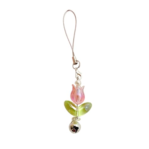 Hattba Schlüsselanhänger mit Tulpen und Blumen, Handy-Anhänger für Damen, für Mädchen und Frauen Hattba Schlüsselanhänger mit Tulpen und Blumen, Handy-Anhänger für Damen, für Mädchen und Frauen von Hattba