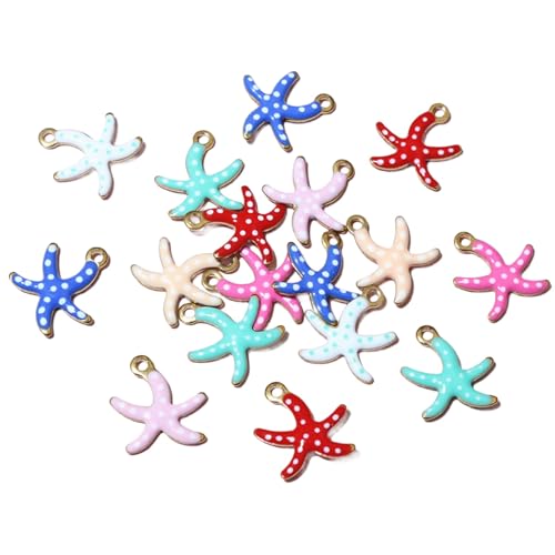 Hattba Set mit 20 Seestern-Anhängern, buntes Schmuckzubehör, Edelstahl-Schmuckkomponente für Mode-Enthusiasten, modischer Charme Hattba Set mit 20 Seestern-Anhängern, buntes Schmuckzubehör, Edelstahl-Schmuckkomponente für Mode-Enthusiasten, modischer Charme von Hattba