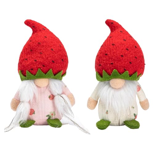 Hattba Stilvolle Erdbeeren Rudolphs Plus ohne Gesicht Puppen Set Tragbares Zubehör zum Verschenken und Heimdekoration von Hattba