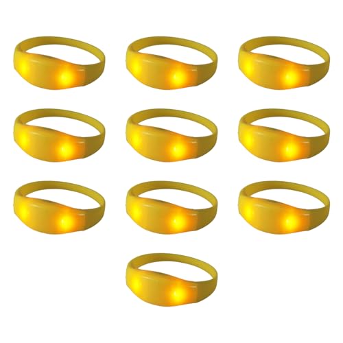 Hattba Stimmaktivierte Armbänder, leuchtende Armbänder für Geburtstage und Raves, blinkende Armbänder, Partyzubehör, Nachtpartyzubehör, 10 Stück von Hattba