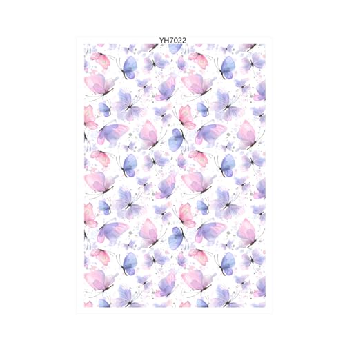 Hattba Wasserlöslicher Ton-Transferbogen für Schmuckherstellung, Schmetterling, Blumen, Blätter, Ton, Transferpapier für Ton-Ohrringe von Hattba