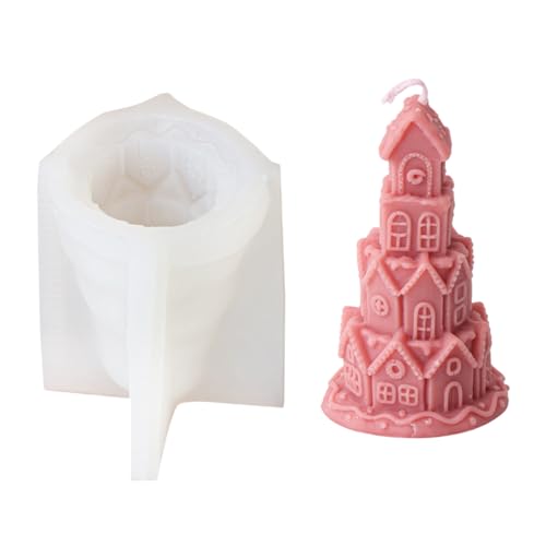 Hausform Formen Weihnachtshäuser Silikon Ornament Formen Epoxidharz Gussteile Gips Weihnachtshaus Silikon Handgefertigtes Ornament Gips von Hattba