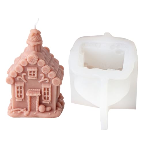 Hausform Formen Weihnachtshäuser Silikon Ornament Formen Epoxidharz Gussteile Gips Weihnachtshaus Silikon Handgefertigtes Ornament Gips von Hattba