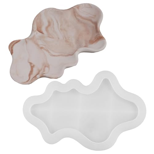 Kreatives Ablagetablett aus Silikon, Schmucktablett, Epoxidharz-Formen, Basteln für Tisch, Heimdekoration, Wellen, Basteln, handgefertigter Schmuck, Silikon von Hattba