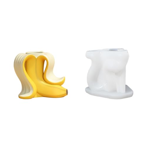 Künstlerische Silikon-Basisformen, Harz, Epoxidharz, Bananenform, Halter, Form, Silikon-Textur, Kerzenständer von Hattba