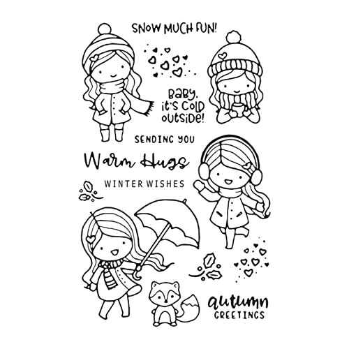 Little Girl Silikonstempel Klar Scrapbooking Stampers Schablonen für Kartenherstellung Scrapbooking Fotoalben Transparente Silikonstempel von Hattba