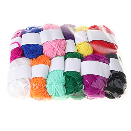 Manuelles Strickgarn für Kinder, Acrylfaser, Kordel, dickes Garn, Strickgarn für Anfänger und Erwachsene, 12 verschiedene Farben von Hattba