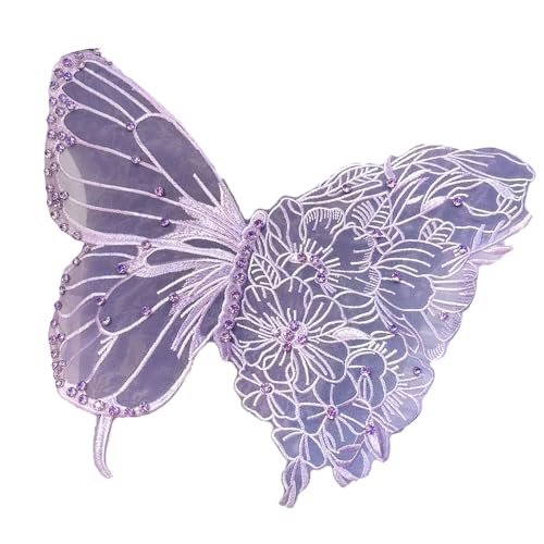Meshes Schmetterlings-Patches mit detaillierter Stickerei, Mode-Enthusiasten-Aufnäher für einzigartige Kleidungsdekoration von Hattba