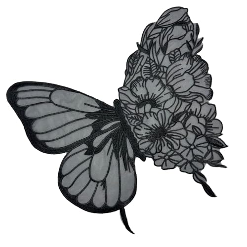 Meshes Schmetterlings-Patches mit detaillierter Stickerei, Mode-Enthusiasten-Aufnäher für einzigartige Kleidungsdekoration von Hattba