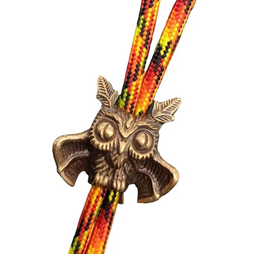 Messing-Lanyard-Perlen, leicht, Eulenform, Vintage-Anhänger für Paracord-Anhänger, Schnallen, Fallschirmschnur, einzigartige Designs von Hattba