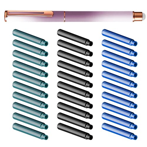 Metall-Füllfederhalter mit 30 Tintenpatronen, 0,38 mm Spitze, radierbar, für Studenten, Frauen, Männer, Handschrift, Zeichnen, Bürobedarf, Journaling-Stift Metall-Füllfederhalter mit 30 Tintenpatronen, 0,38 mm Spitze, radierbar, für Studenten, Frauen, Männer, Handschrift, Zeichnen, Bürobedarf, Journaling-Stift von Hattba