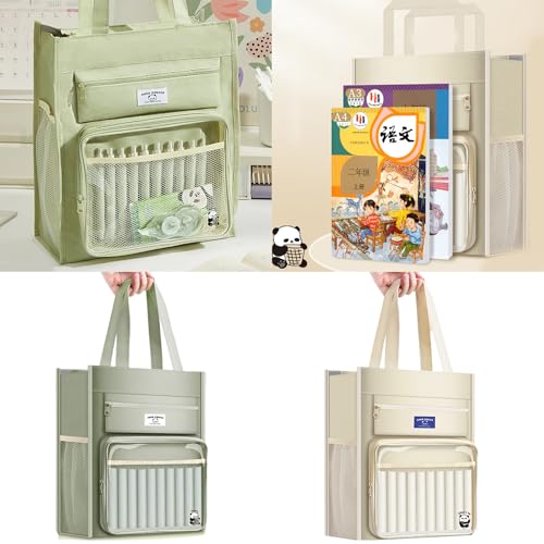Multifunktionale Leinen-Büchertasche, Handheld-Schultasche, 8 Fächer, Dokumentenaufbewahrung für Studenten, Lehrer, Offiziere, Frau, Bibeletui Multifunktionale Leinen-Büchertasche, Handheld-Schultasche, 8 Fächer, Dokumentenaufbewahrung für Studenten, Lehrer, Offiziere, Frau, Bibeletui von Hattba