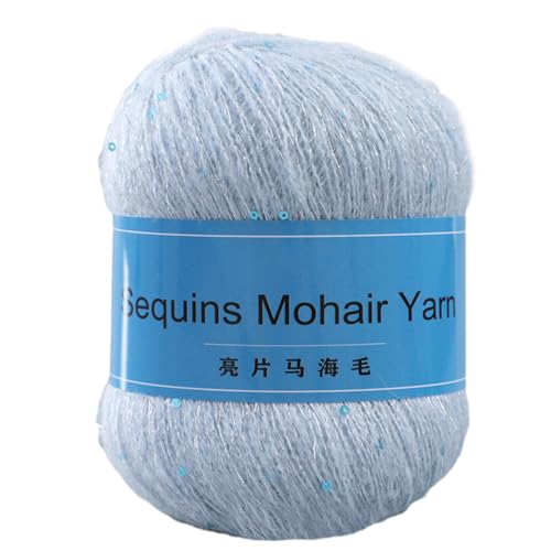 Pailletten-Perlengarn-Set zum Basteln, Erstellen schöner Schals, Hüte und mehr sicheres und weiches Häkelgarn, 50 g, Perlengarn zum Stricken von Hattba