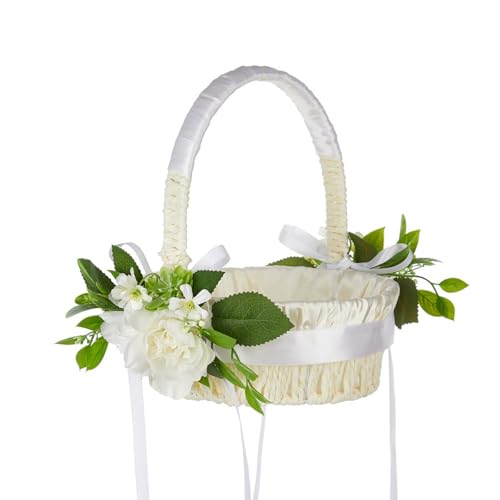 Rattan-Blumenkörbe, klein, halbmondförmig, Rattankörbe mit Griff und Futter für Hochzeit und Heimdekoration, Halbmondkorb Rattan-Blumenkörbe, klein, halbmondförmig, Rattankörbe mit Griff und Futter für Hochzeit und Heimdekoration, Halbmondkorb von Hattba