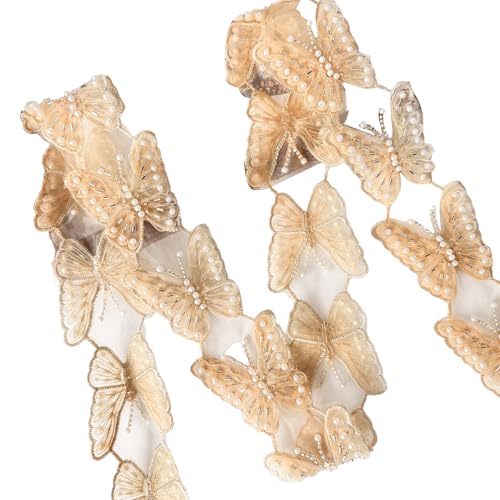Schöne Pailletten-Applikationen, Schmetterlingsspitze, Brautkleid, Verzierung für kreative Projekte Schöne Pailletten-Applikationen, Schmetterlingsspitze, Brautkleid, Verzierung für kreative Projekte von Hattba