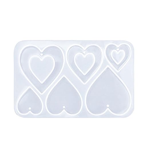 Silikon-Anhängerform, Epoxidharz, Herz-Clubs, Diamant-Form, Ohrringe, Nhalskette, Charm-Gusswerkzeug von Hattba