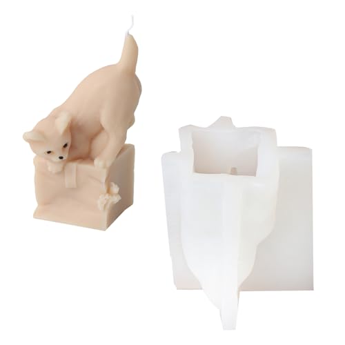 Silikonformen in Tierform, Katzen- und Hundeform, für Epoxidharz, Seife, Heimdekoration, Epoxidharz-Formen von Hattba