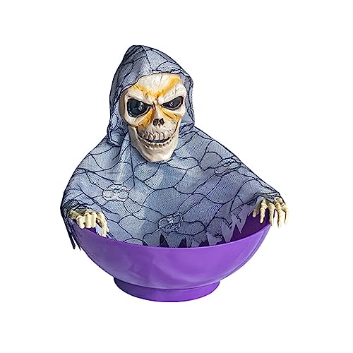 Skelett-Süßigkeiten-Halter, Süßigkeitenschale mit leuchtenden roten Augen und beweglichen Teilen für Halloween-Dekorationen, Halloween, animierte Dekorationen, schreiender Totenkopf-Halter, Skelett Skelett-Süßigkeiten-Halter, Süßigkeitenschale mit leuchtenden roten Augen und beweglichen Teilen für Halloween-Dekorationen, Halloween, animierte Dekorationen, schreiender Totenkopf-Halter, Skelett von Hattba