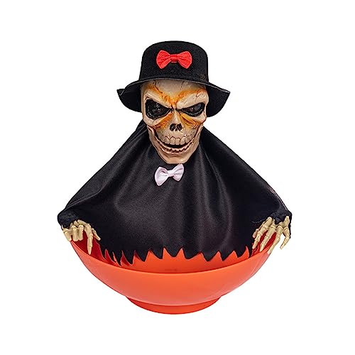 Skelett-Süßigkeiten-Halter, Süßigkeitenschale mit leuchtenden roten Augen und beweglichen Teilen für Halloween-Dekorationen, Halloween, animierte Dekorationen, schreiender Totenkopf-Halter, Skelett Skelett-Süßigkeiten-Halter, Süßigkeitenschale mit leuchtenden roten Augen und beweglichen Teilen für Halloween-Dekorationen, Halloween, animierte Dekorationen, schreiender Totenkopf-Halter, Skelett von Hattba