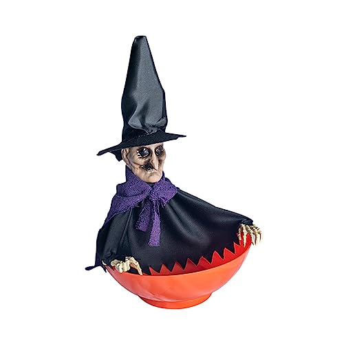 Skelett-Süßigkeiten-Halter, Süßigkeitenschale mit leuchtenden roten Augen und beweglichen Teilen für Halloween-Dekorationen, Halloween, animierte Dekorationen, schreiender Totenkopf-Halter, Skelett Skelett-Süßigkeiten-Halter, Süßigkeitenschale mit leuchtenden roten Augen und beweglichen Teilen für Halloween-Dekorationen, Halloween, animierte Dekorationen, schreiender Totenkopf-Halter, Skelett von Hattba