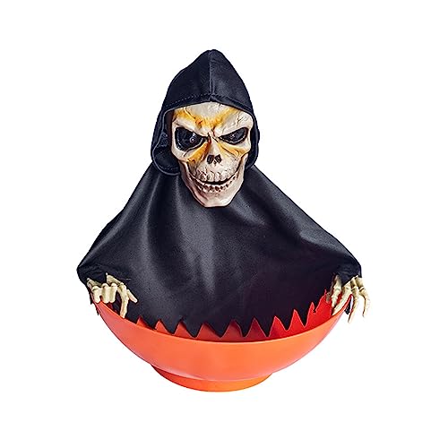 Skelett-Süßigkeiten-Halter, Süßigkeitenschale mit leuchtenden roten Augen und beweglichen Teilen für Halloween-Dekorationen, Halloween, animierte Dekorationen, schreiender Totenkopf-Halter, Skelett Skelett-Süßigkeiten-Halter, Süßigkeitenschale mit leuchtenden roten Augen und beweglichen Teilen für Halloween-Dekorationen, Halloween, animierte Dekorationen, schreiender Totenkopf-Halter, Skelett von Hattba