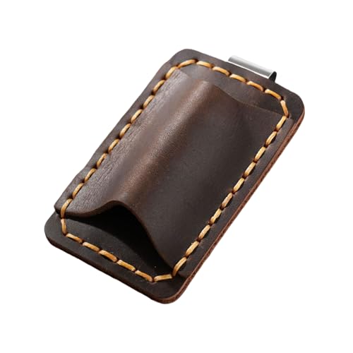 Stifthalter aus Leder mit Clip, 4,3 x 7,1 cm, Stifthalter, einzelner Schlitz für Tagebücher, Notizbuch, Planer, Ordner, Klemmbrett, Notizbuchhülle von Hattba
