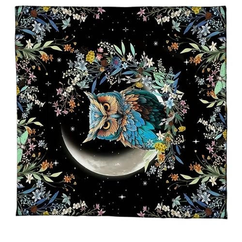 Tarots Tischdecke, Motiv: Sonne, Mond, Eulen, Astrologie, Altäre, Stoff, Wahrsagungskarte, Tischdecke, Wandteppich, Hexerei, Versorgung, Wahrsagungskarte, Tisch-Wanddekoration von Hattba