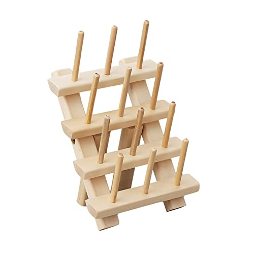 Tragbarer Garnhalter aus Holz mit 12 Spulen, Näh- und Stickgarnregal & Organizer zum Nähen, kompakte Größe, Holzständer Tragbarer Garnhalter aus Holz mit 12 Spulen, Näh- und Stickgarnregal & Organizer zum Nähen, kompakte Größe, Holzständer von Hattba