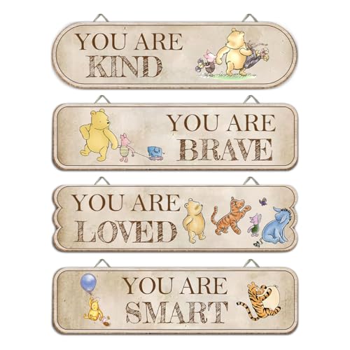 Klassische Winnie-Babyzimmer-Dekoration, Pooh-Kinderzimmer-Dekoration, Puuh, Wanddekoration, Schild, Geschenke, inspirierende Zitate, bezauberndes Winnie-Schild für Zuhause, Schlafzimmer, Kinderzimmer von Hatzelou