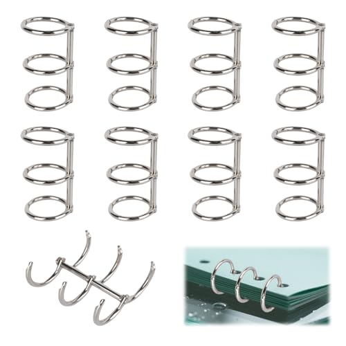 16 Stück Buchringe Ringbuch Ringe, Metallische Buchbinderinge 20mm/0.78inch für A4 Papier, Karteikarten Ringe mit Nickel Finish für Notizbücher Ordner Scrapbooking（Silber） von Hauojaus