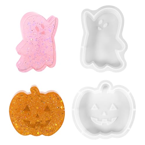 2 Stück Silikonform Herbst, Silikonformen Gießformen Silikonform Halloween Kürbis Geist 10cm/4inch und 8.2cm/3.23inch Wiederverwendbar Epoxidharz Gießformen für Herbst Deko Kerzenhalter DIY Basteln 2 Stück Silikonform Herbst, Silikonformen Gießformen Silikonform Halloween Kürbis Geist 10cm/4inch und 8.2cm/3.23inch Wiederverwendbar Epoxidharz Gießformen für Herbst Deko Kerzenhalter DIY Basteln von Hauojaus