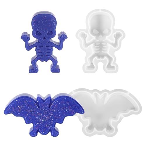 2 Stück Silikonformen Gießformen Herbst, Silikonform Halloween Skelett Fledermaus 12.9cm/5.1inch und 8.7cm/3.4inch Wiederverwendbar Halloween Dekoration für DIY Herbst Deko Basteln 2 Stück Silikonformen Gießformen Herbst, Silikonform Halloween Skelett Fledermaus 12.9cm/5.1inch und 8.7cm/3.4inch Wiederverwendbar Halloween Dekoration für DIY Herbst Deko Basteln von Hauojaus