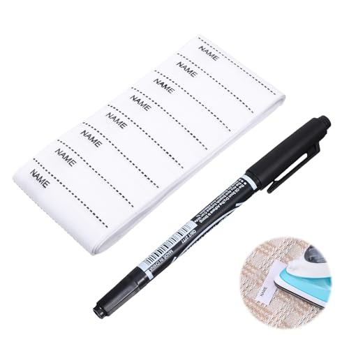 200 Stück ​​Namensschilder für Kleidung​​ ​​Namensaufkleber Kinder​​, Namensetiketten Wäscheetiketten mit Stift Bügeletiketten​​ 1,5x5,5 cm (0,6x2,17 In) für Schule Pflegeheime Kindergarten von Hauojaus