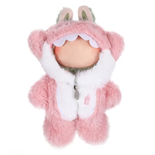 Puppenkleidung Outfit für Labubu kleidung, ​​Clothing für Labubu​​, ​​Pinke Haikostüm Puppe​​ ​​Bekleidungs Zubehör​​ für 17cm Puppen (14-17cm/5.51-6.7inch), Weiches Stoffdesign (Enthält Keine Puppen) von Hauojaus