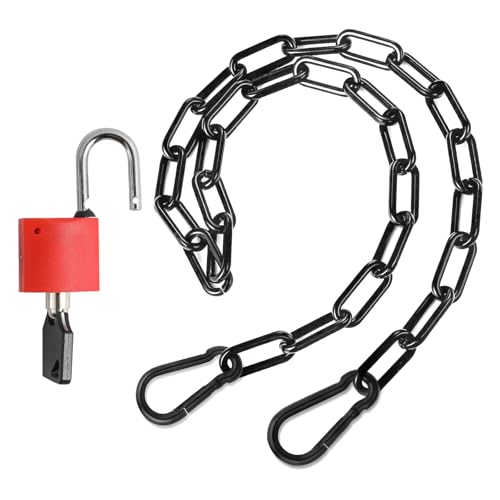 Stahlkette Edelstahlkette Kette, Sicherheitskette Metallkette mit Schloss Schwarze Edelstahl Ketten 51 Cm/20.08inch mit Karabiner für Türen, Gartentore, Pferdestall Haustierkäfige Gartentore Stahlkette Edelstahlkette Kette, Sicherheitskette Metallkette mit Schloss Schwarze Edelstahl Ketten 51 Cm/20.08inch mit Karabiner für Türen, Gartentore, Pferdestall Haustierkäfige Gartentore von Hauojaus